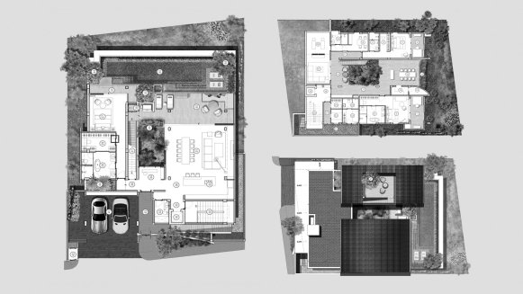 Apartment floor plan, 3 bedrooms in Pavara Vhana Collection No. 11008 (2D)